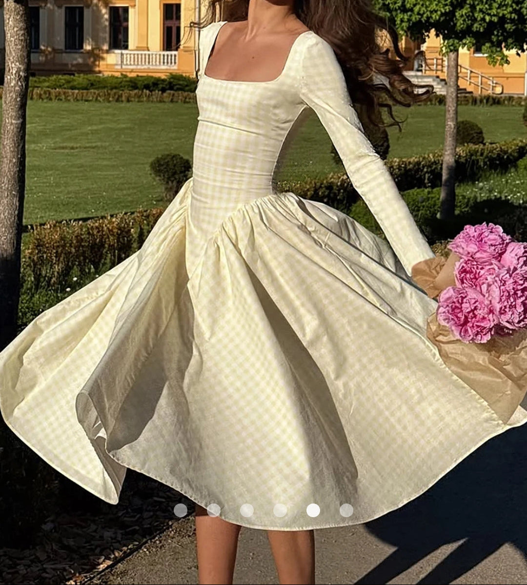 Gathered A-Line Dress