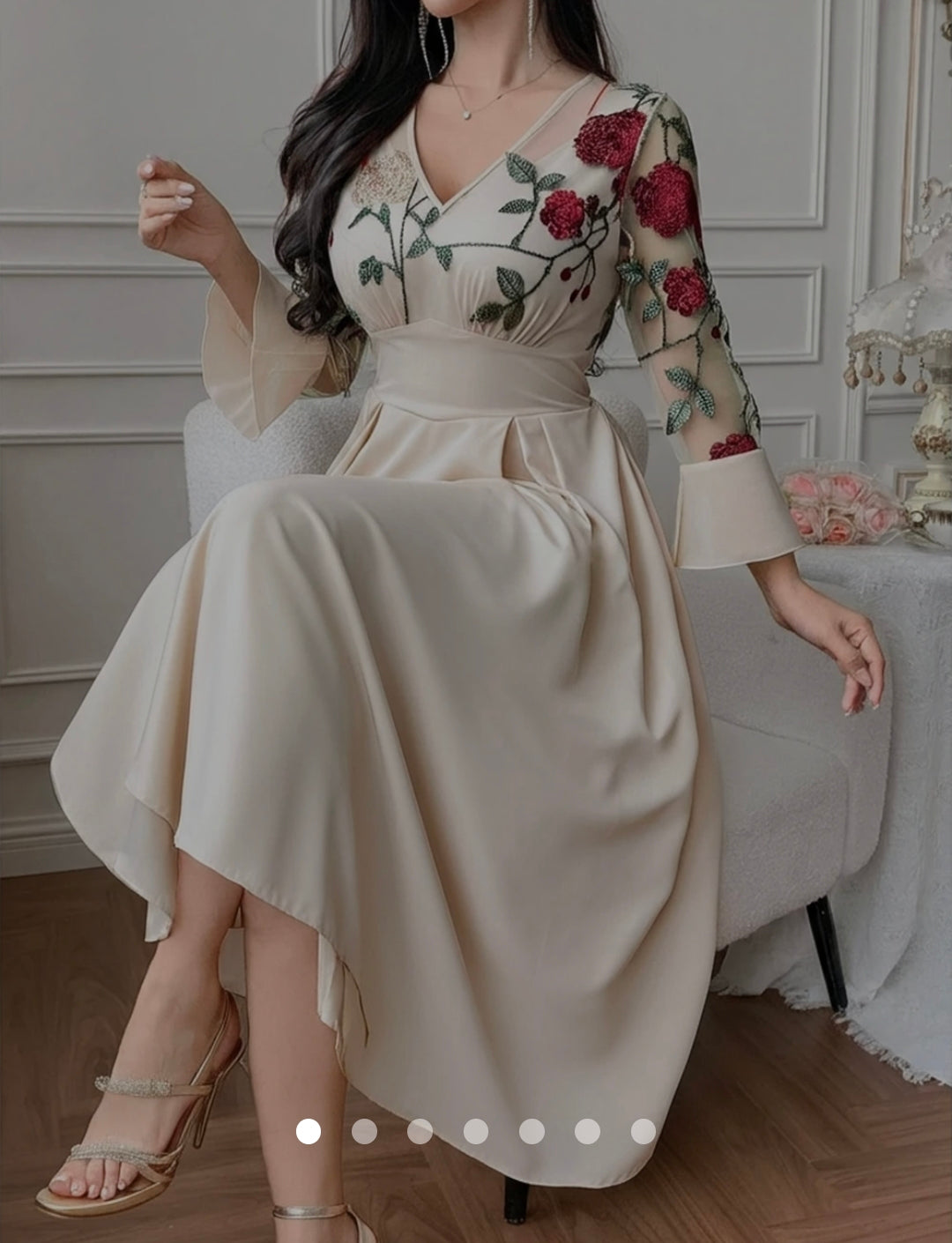 Embroidered A-Line Dress