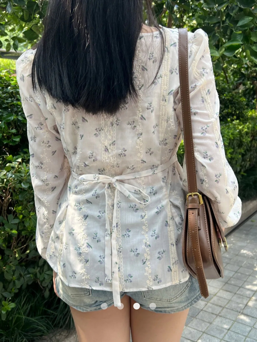 Lace Trimmed Textured Blouse