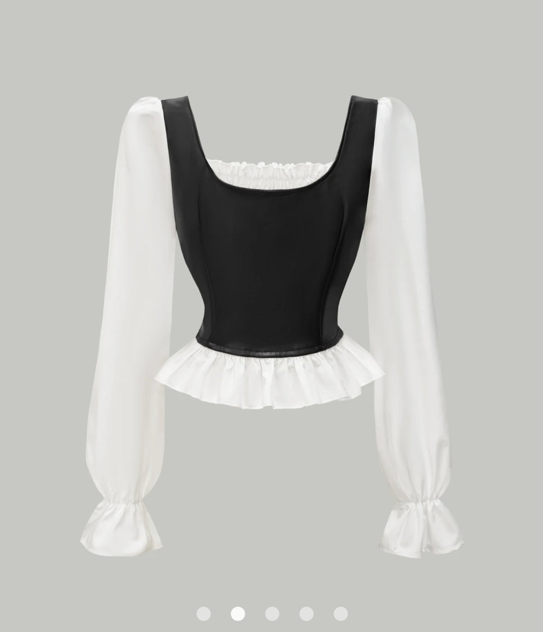 Puff Sleeve Faux Leather Corset Top
