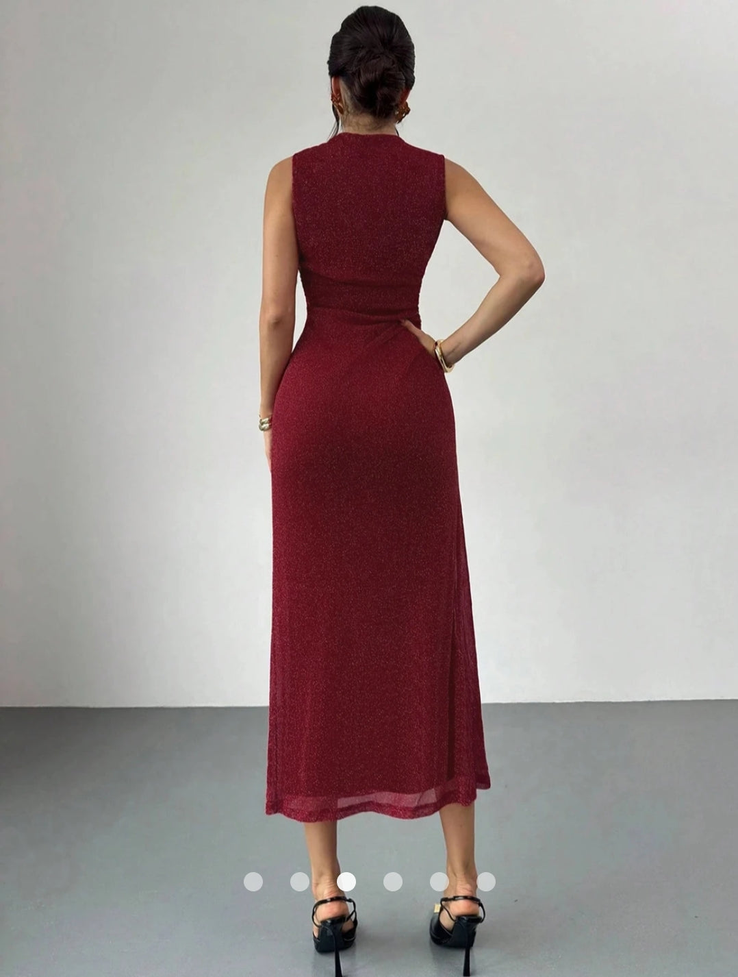 Metallic Decor Bodycon Dress