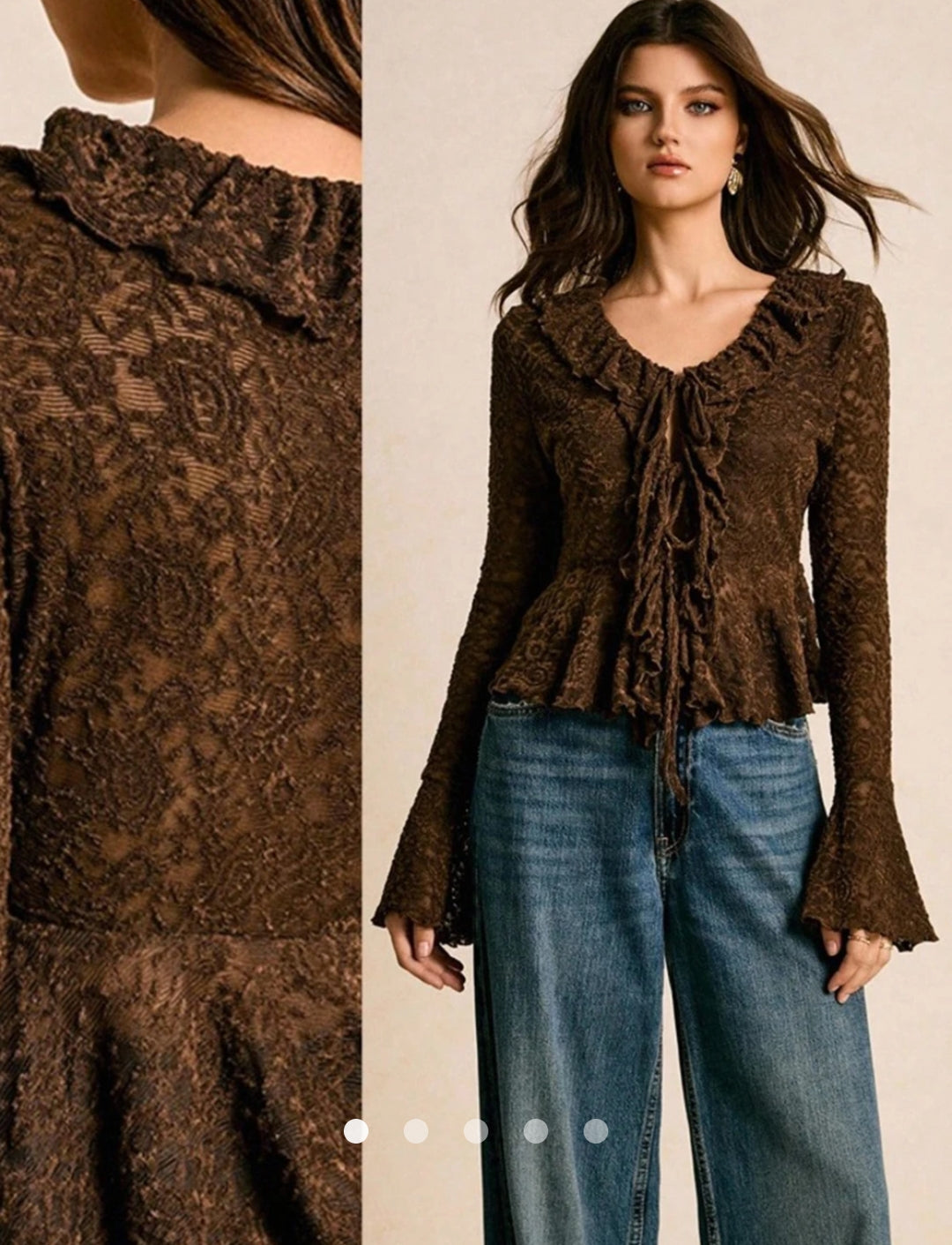 Textured Ruffle Top