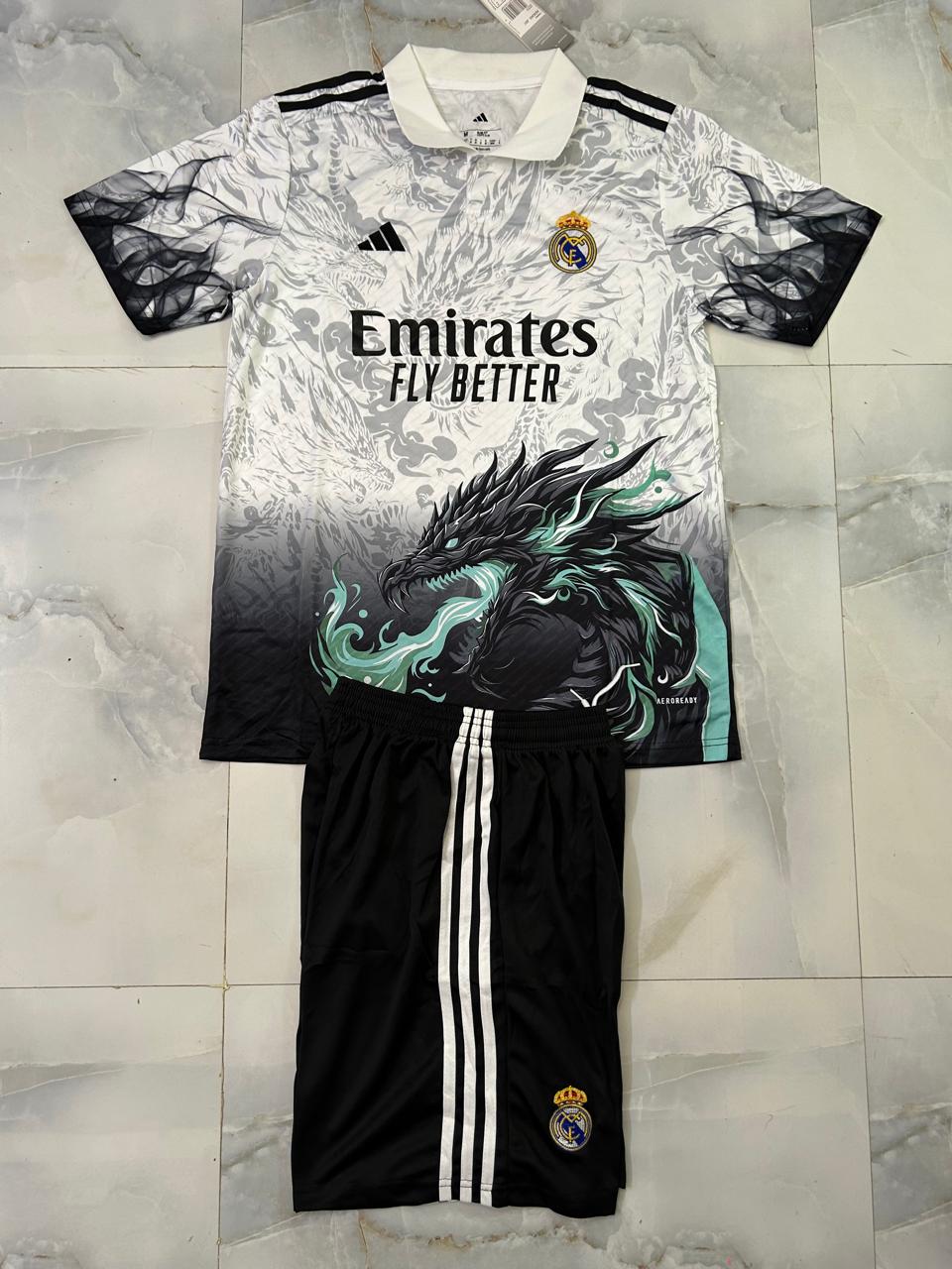 Real Madrid Blue Fire Dragon 2024/25 Jersey with Shorts