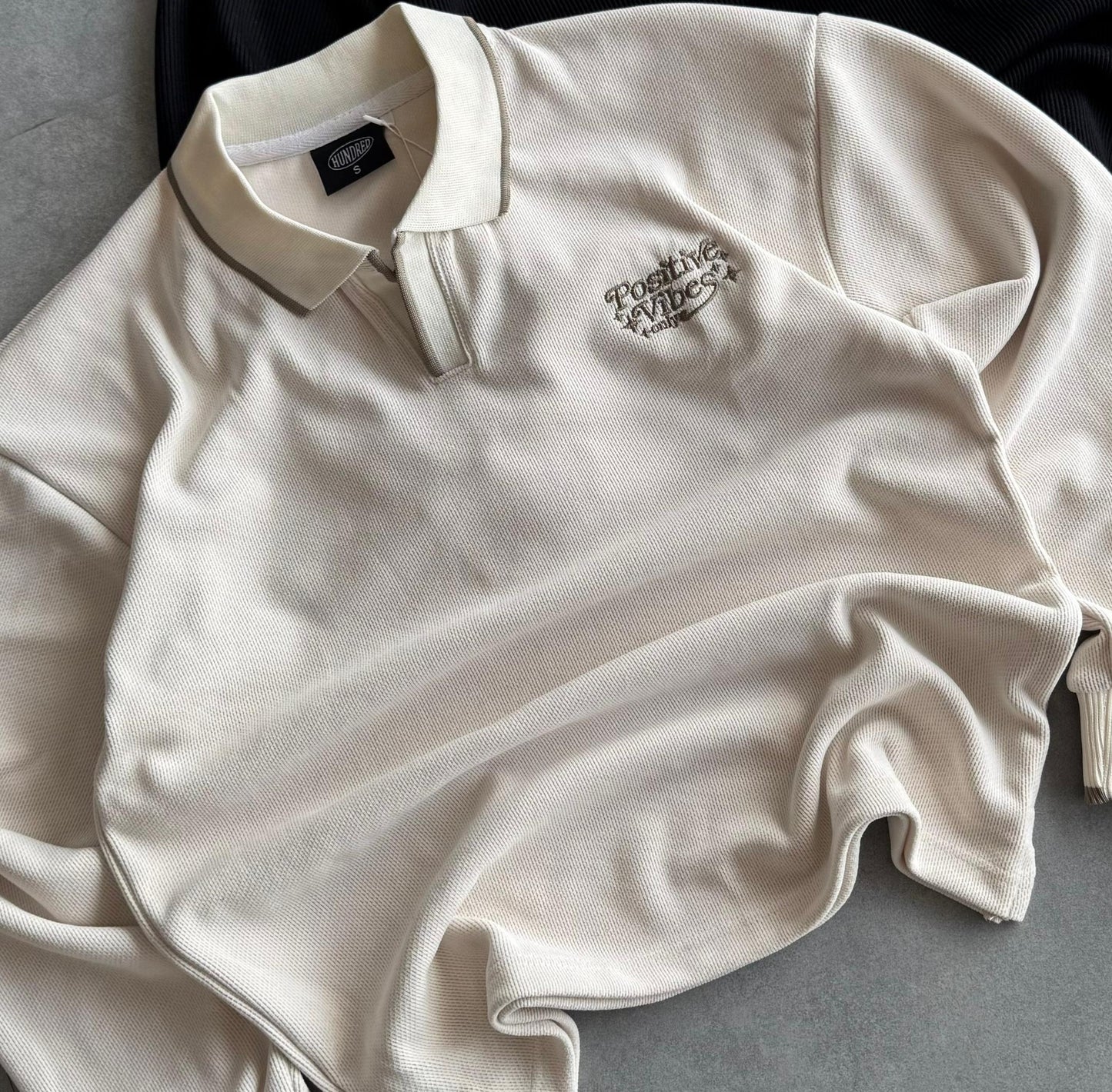 Full Sleeves Knitted Collar T-Shirt