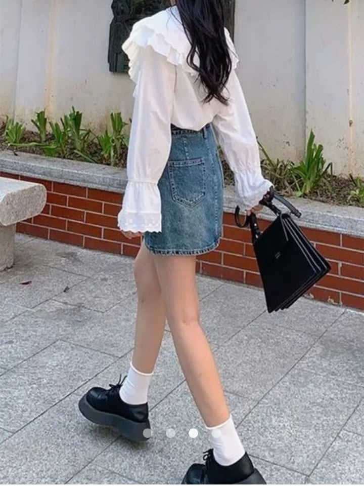 Ruffle Placket Blouse