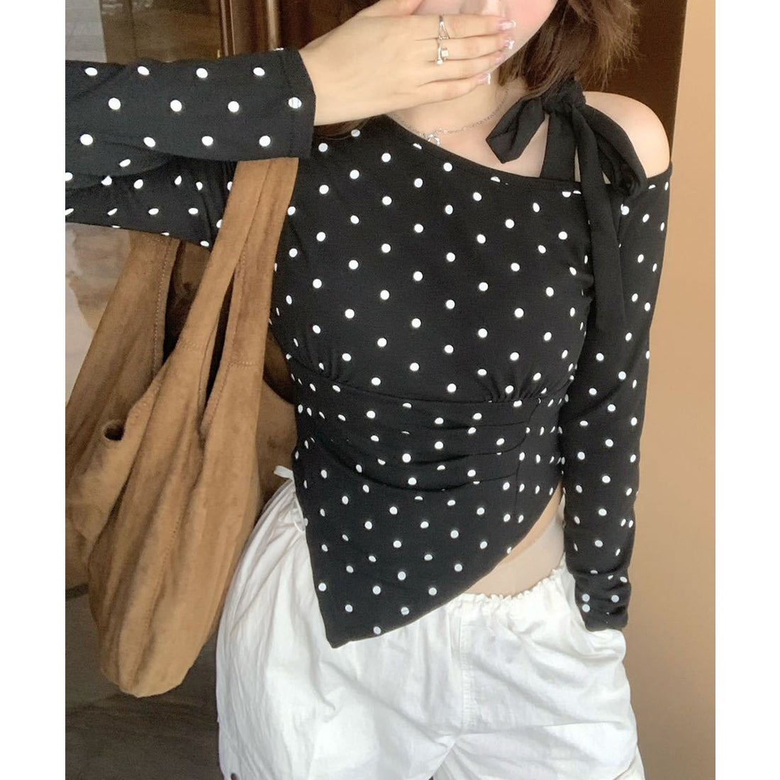 Asymmetrical Printed Padded Top
