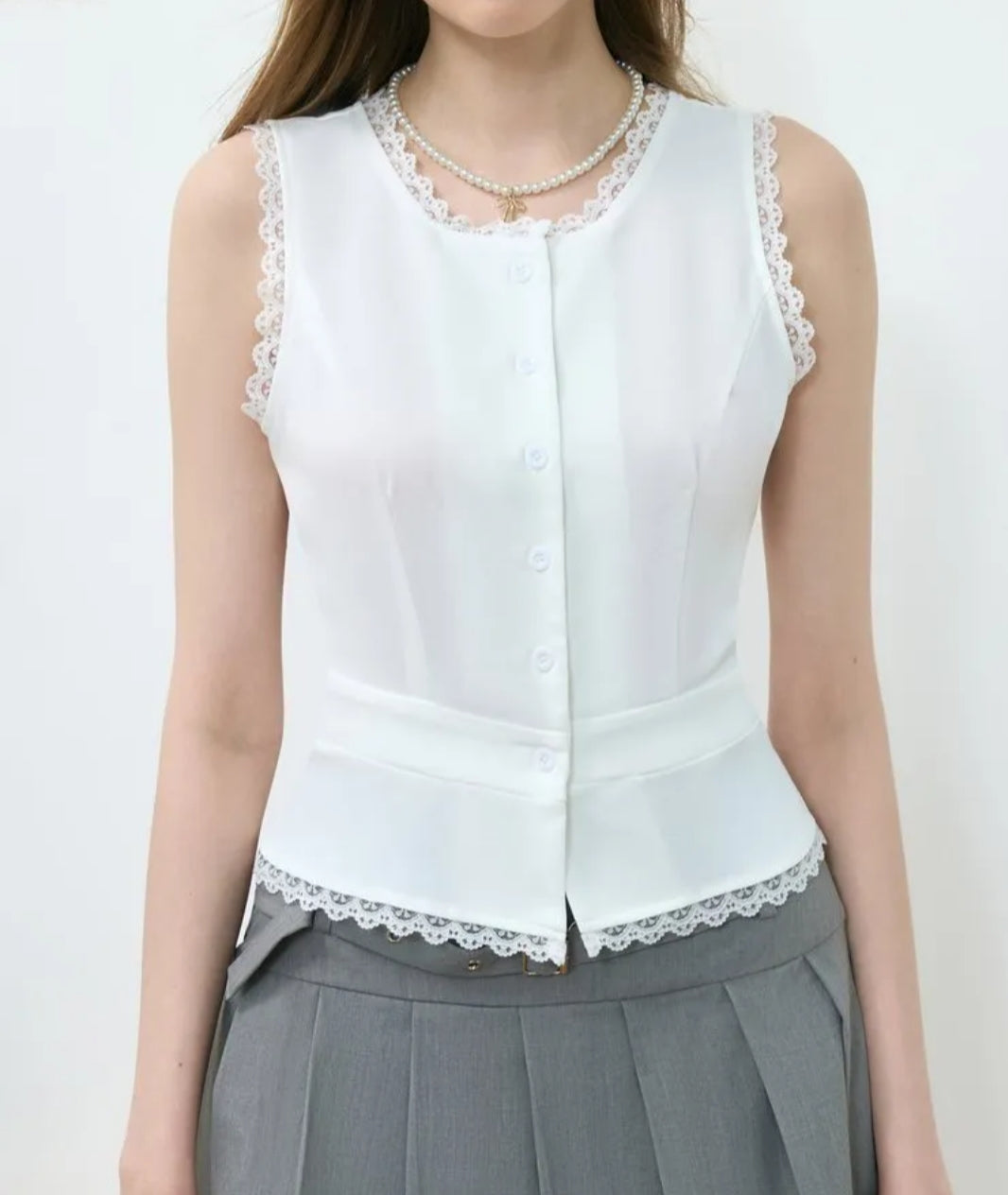 Lace Trimmed Tank Top