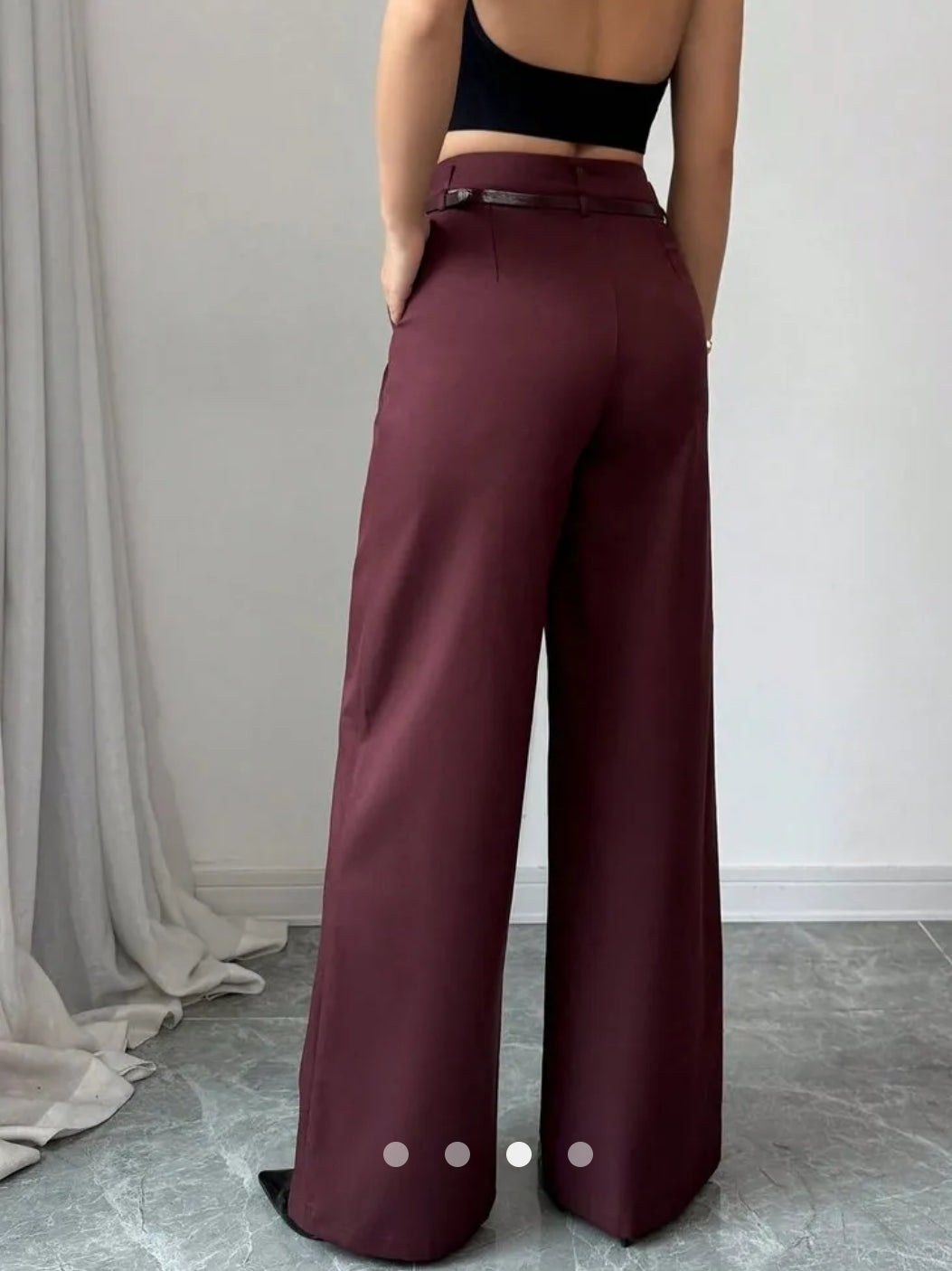 Belted Straight Leg Pants
