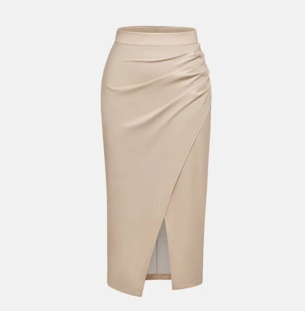 Gathered Pencil Skirt