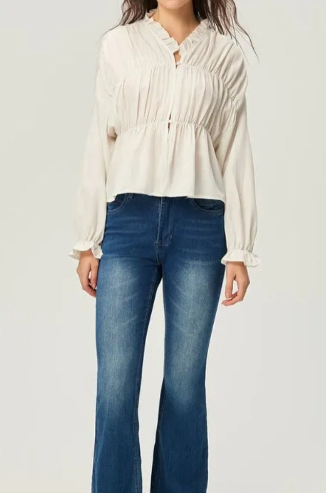Ruffle Placket Blouse