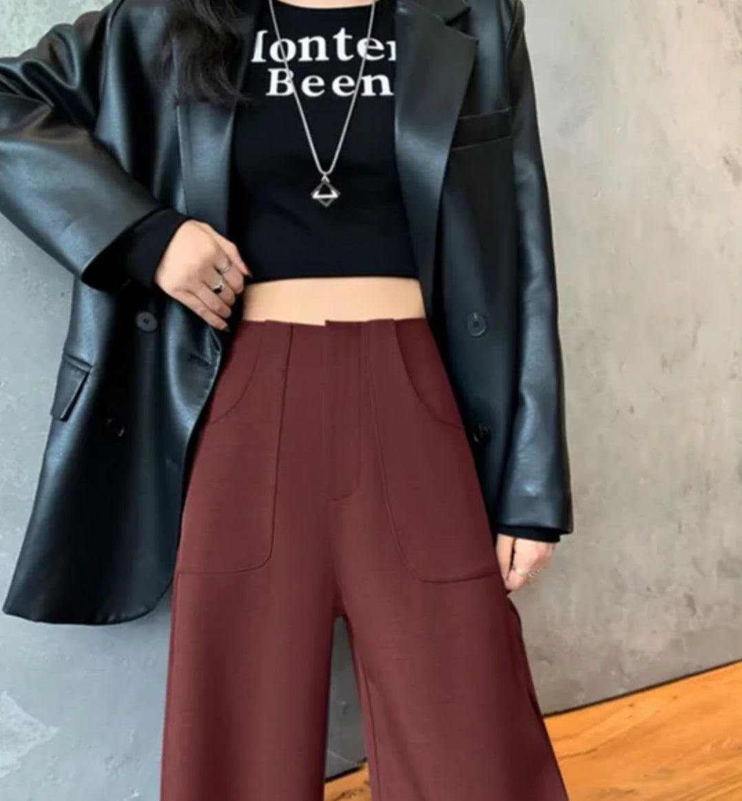 Pocket Straight Leg Pants