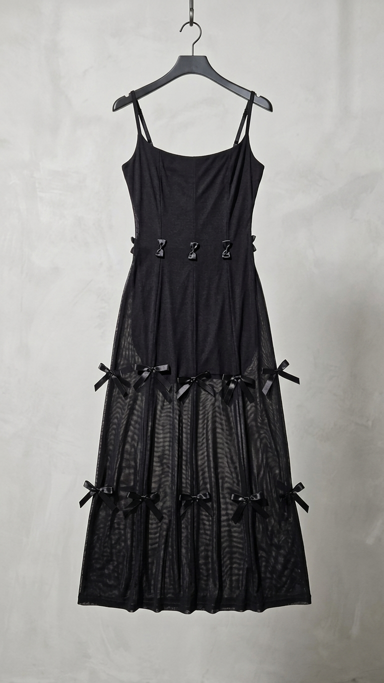 3 in 1 Adjustable Strap Multi-Wear Long Dress With Bow