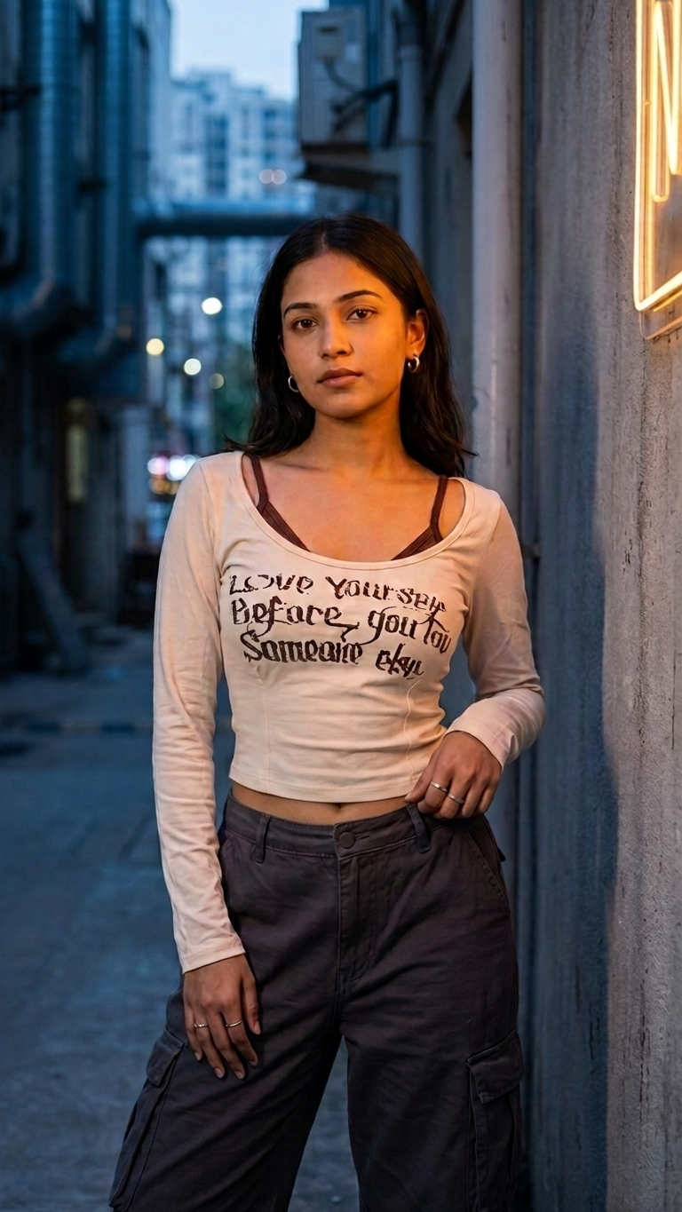 Layered Graphic Padded Crop Top