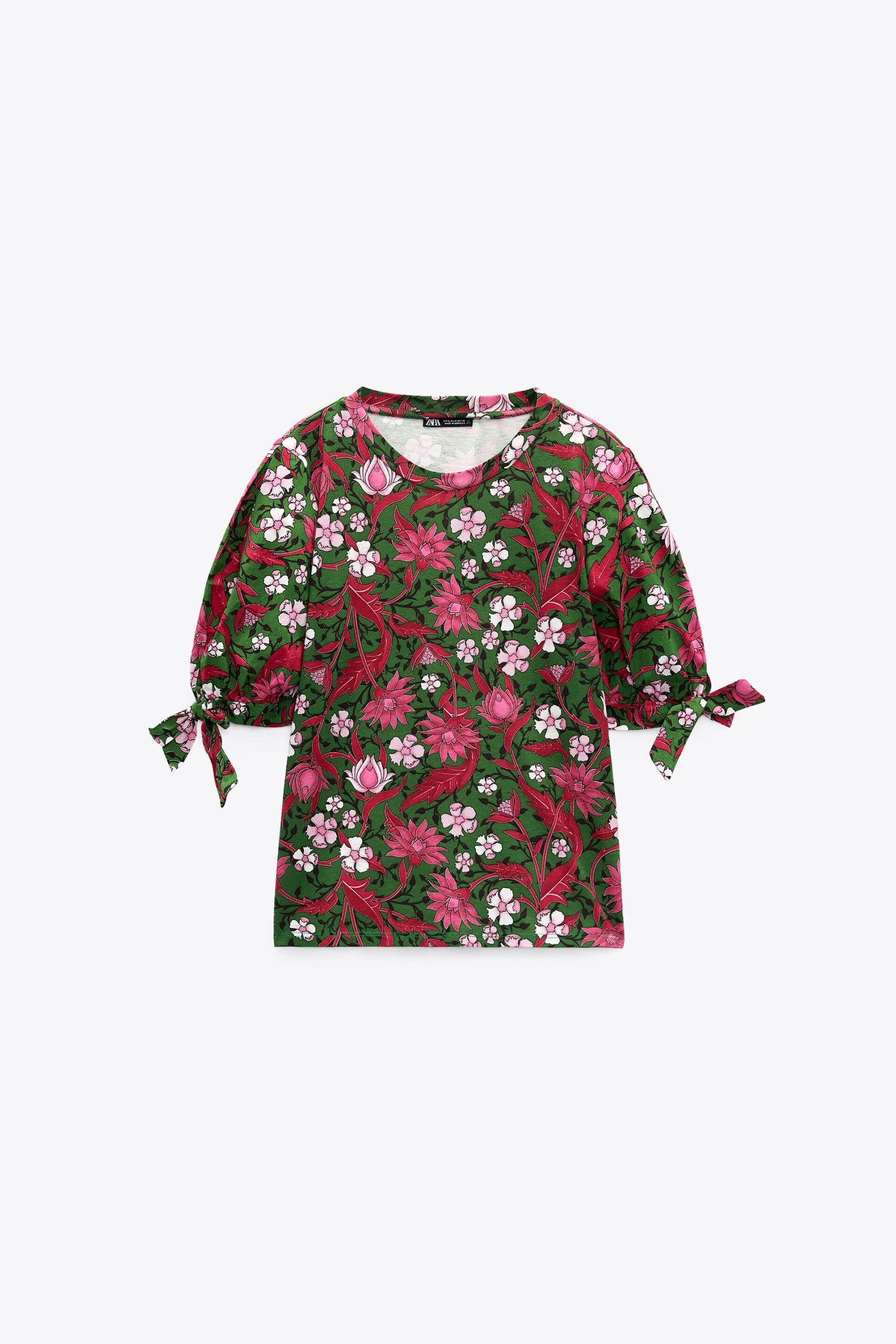 Zara Puffed Sleeve Printed Top