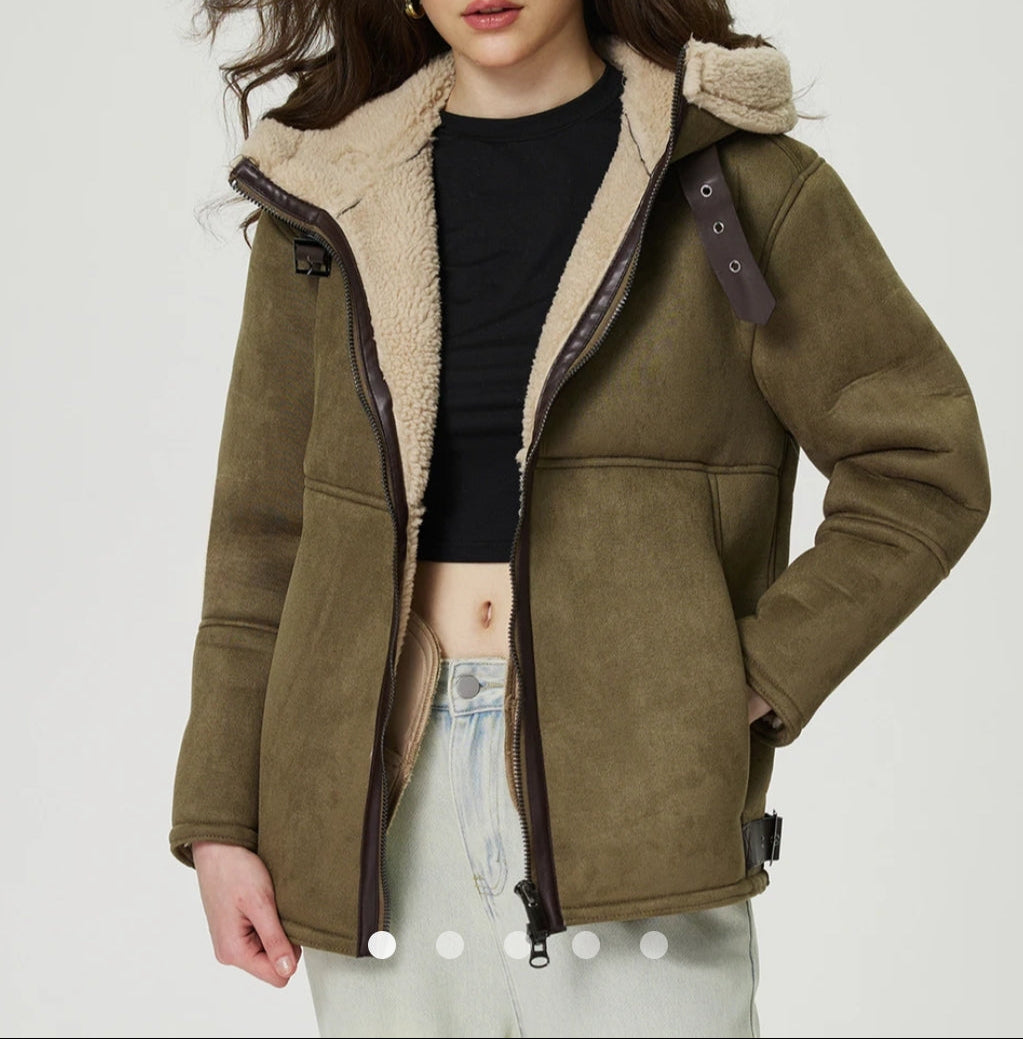 Patchwork Faux Leather Coat