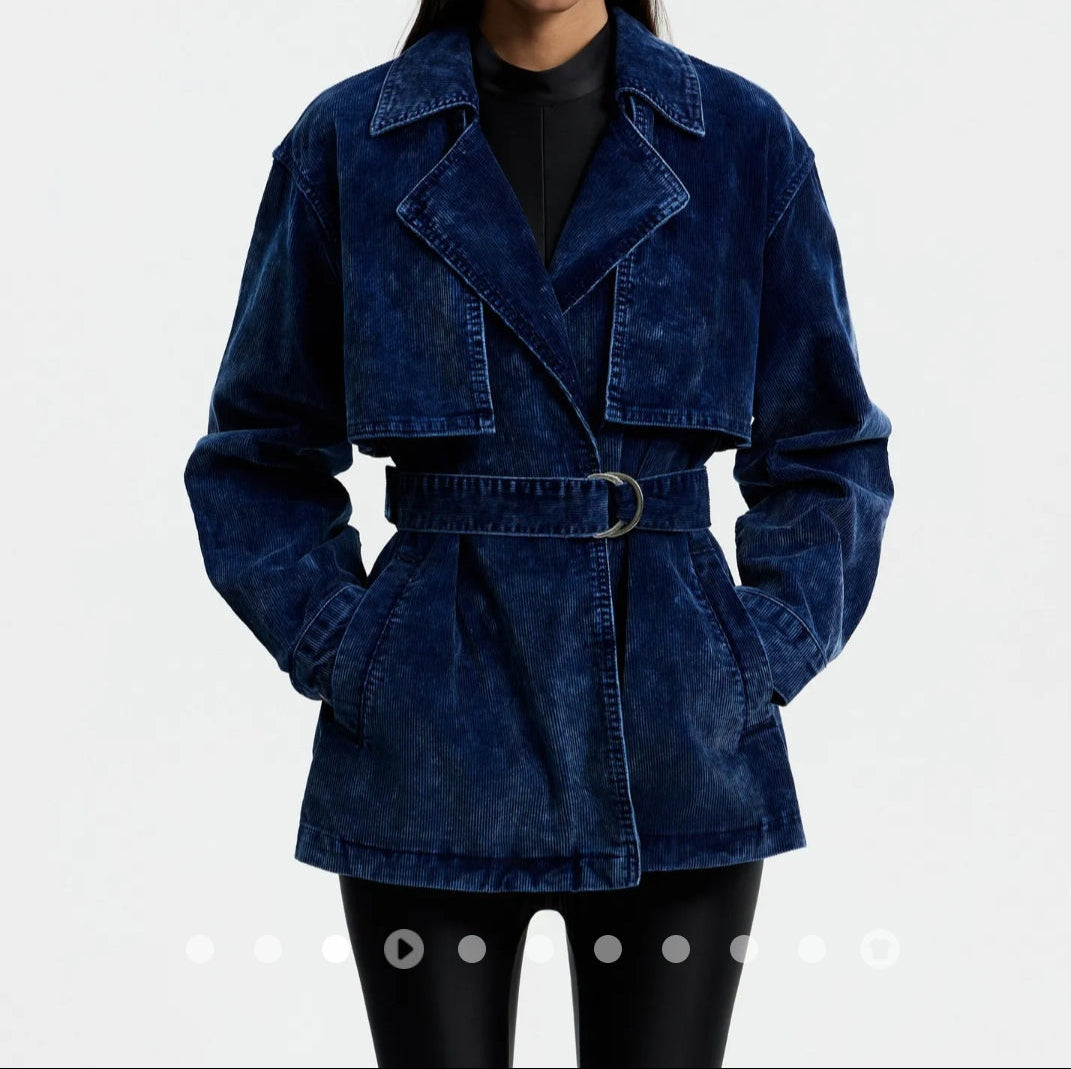 Belted Corduroy Jacket