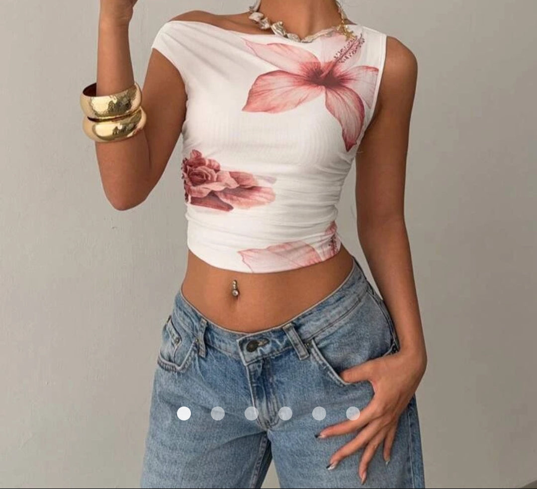 Floral Mesh Top