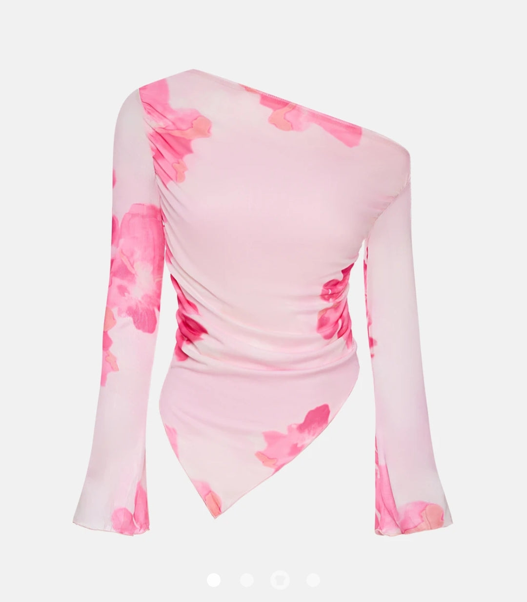 Floral Mesh Asymmetrical Top