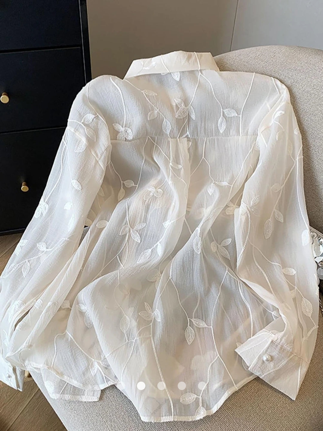 Embroidered Placket Blouse