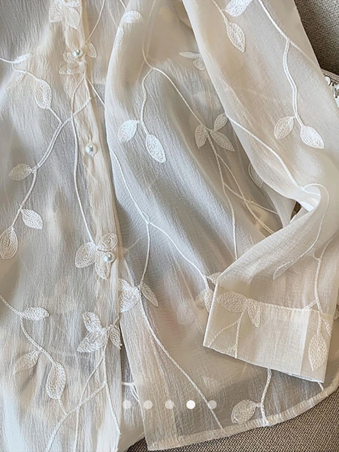 Embroidered Placket Blouse