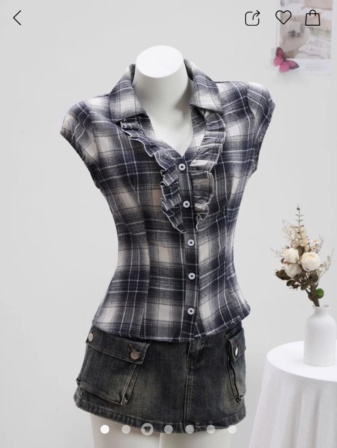 Ruffle Placket Blouse
