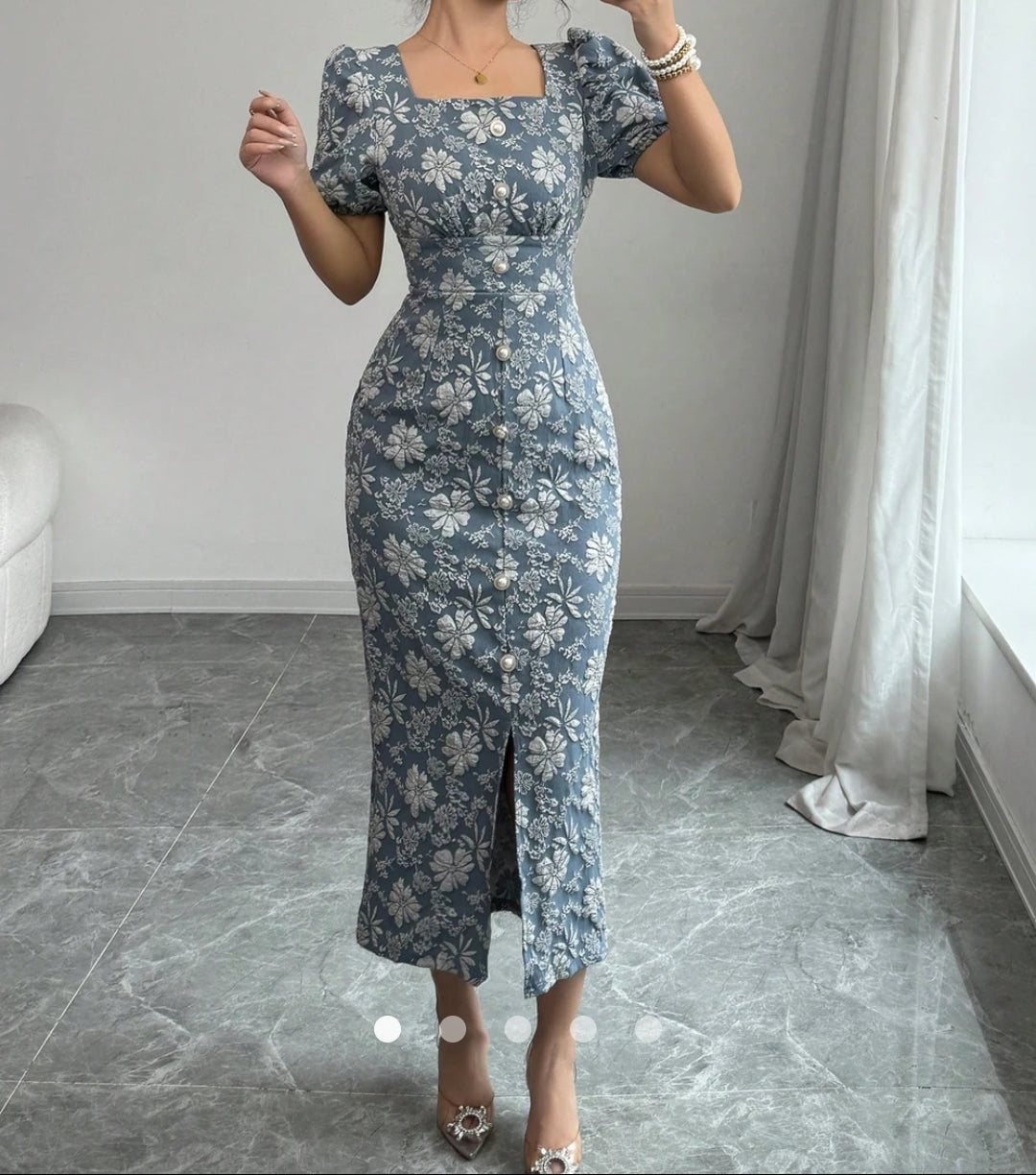 Buttoned Bodycon Dress