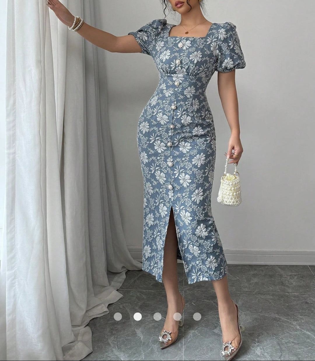 Buttoned Bodycon Dress