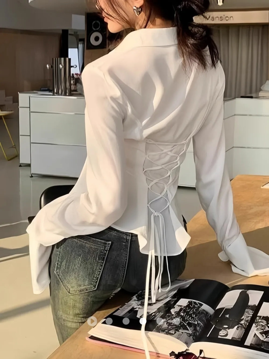Back  Lace Up Adjustable Shirt