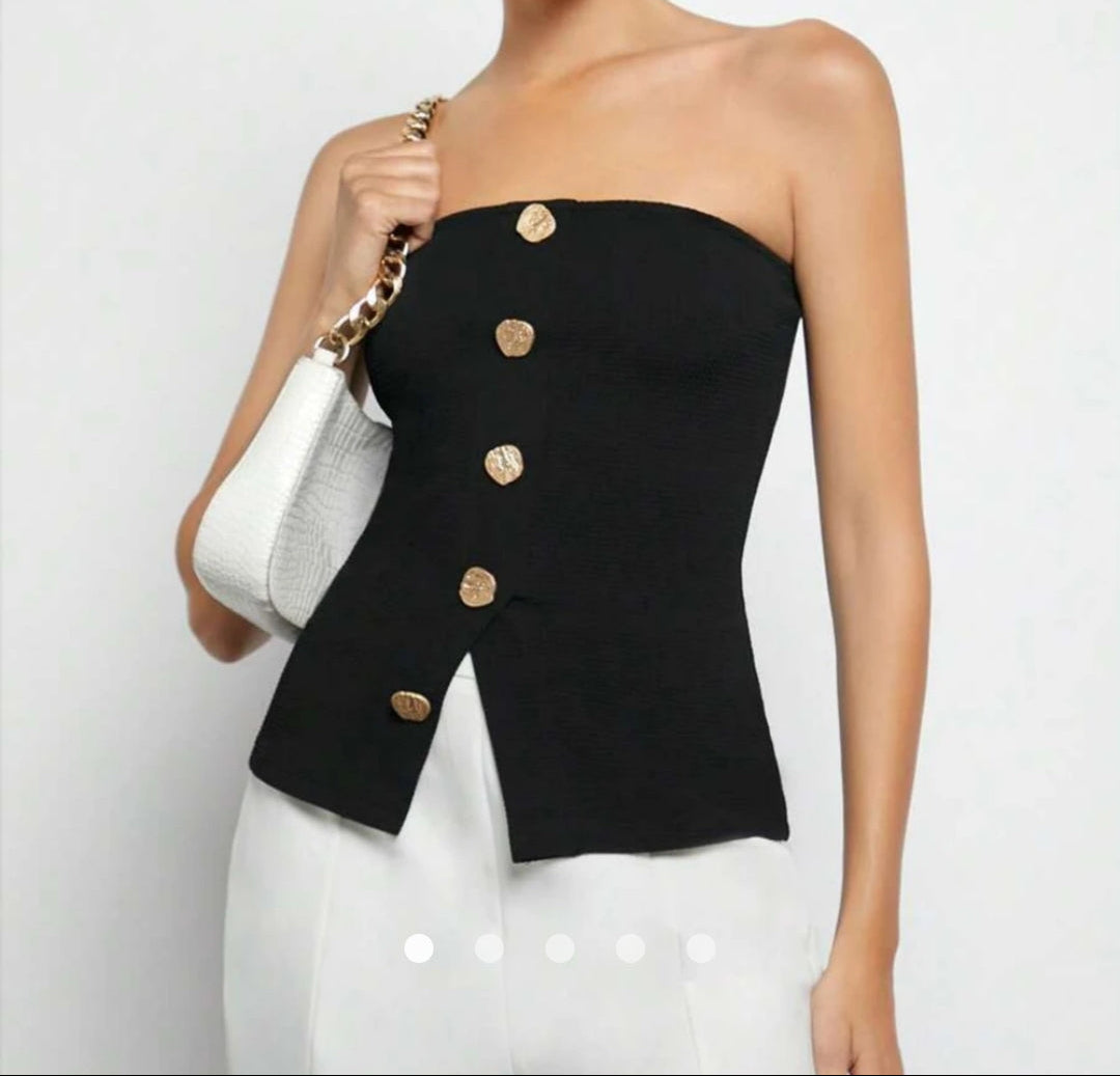 Buttoned Tube Top