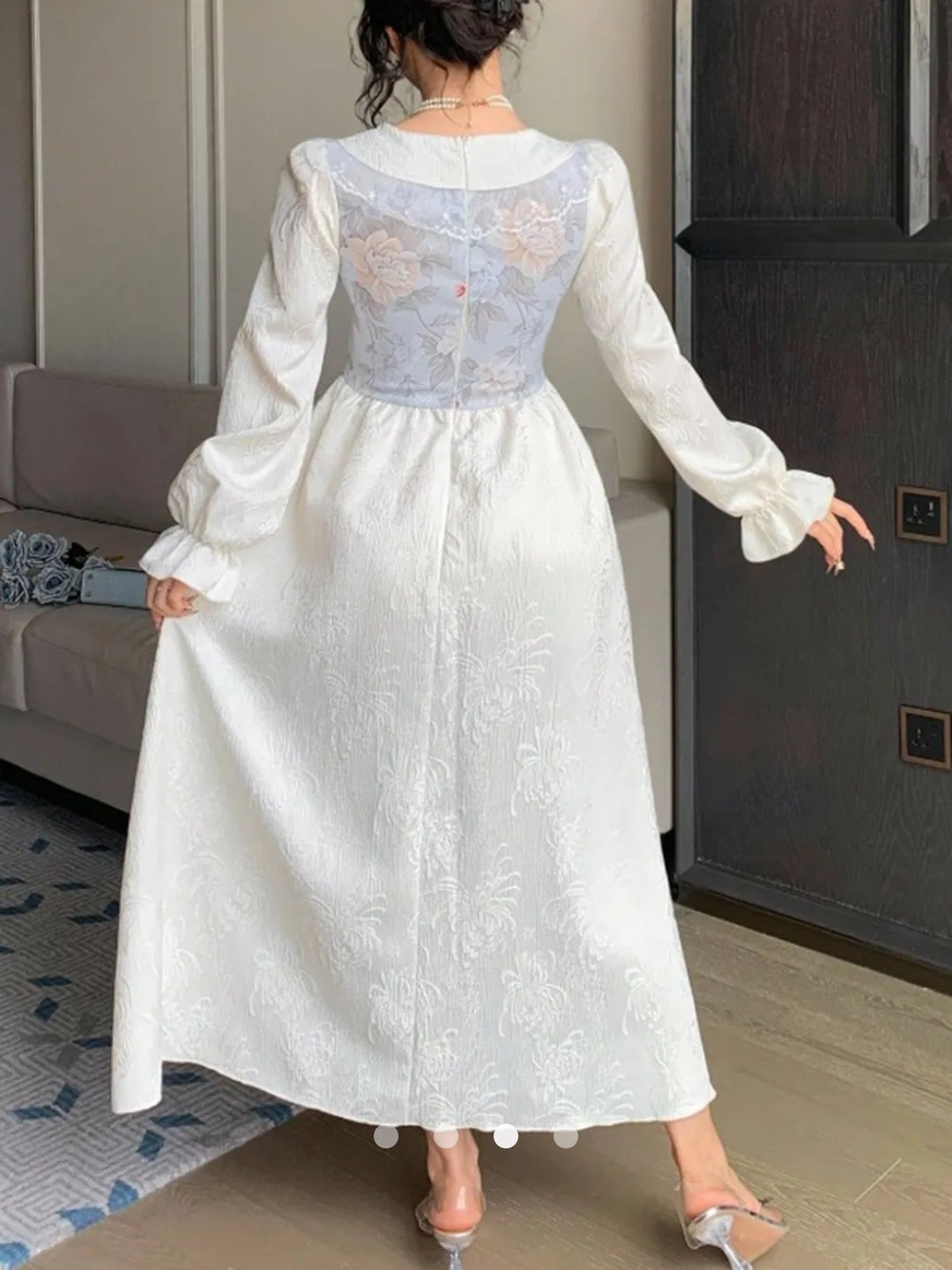 Retro Jacquard A-Line Dress