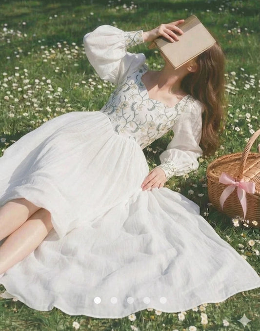 Embroidered A-Line Dress