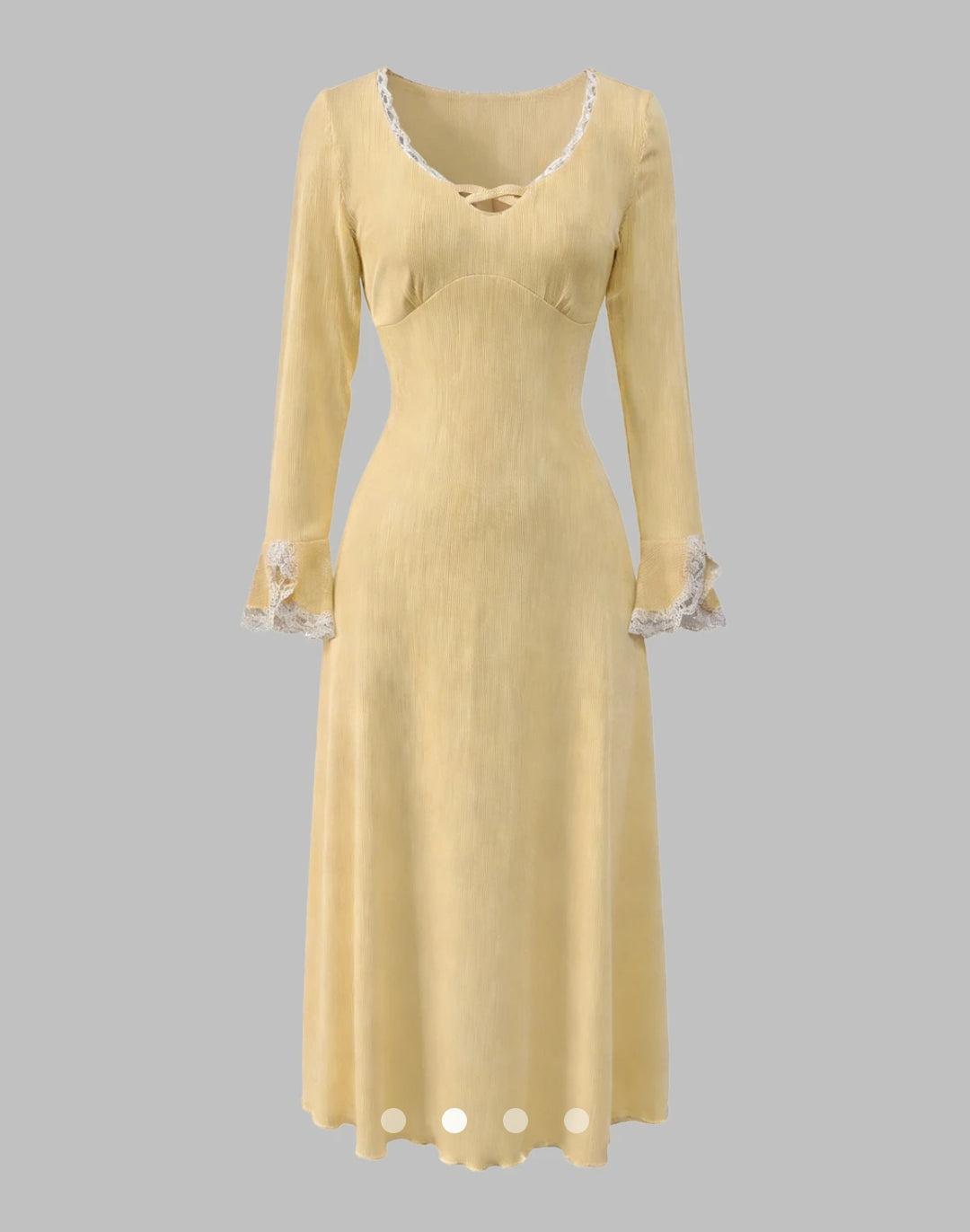 Lace-trimmed A-Line Dress
