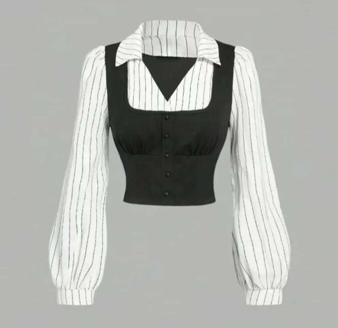 Fake 2 PCS Blouse