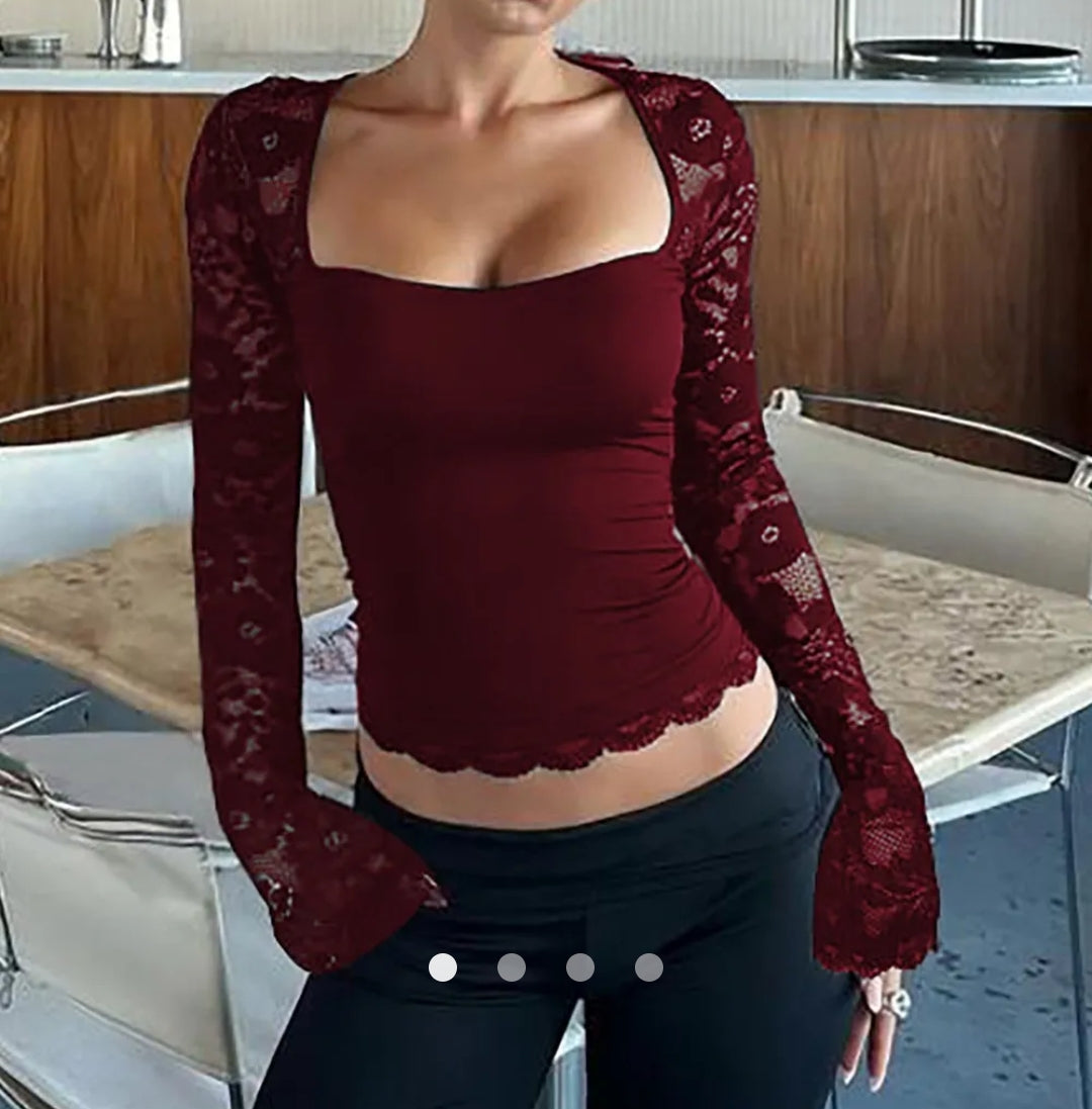 Lace Trimmed Top