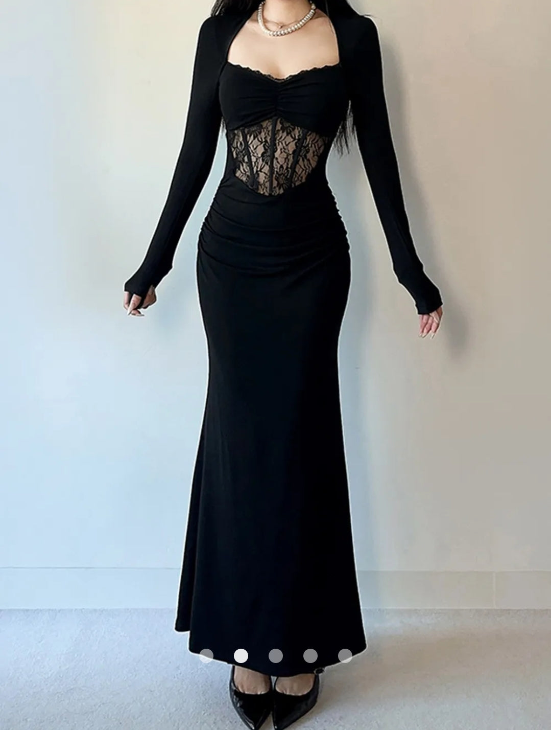 Lace-trimmed Bodycon Dress