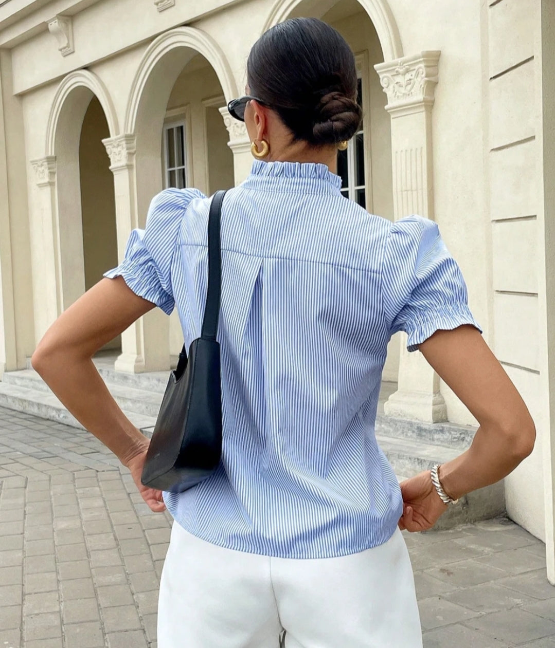 Ruffle Placket Top