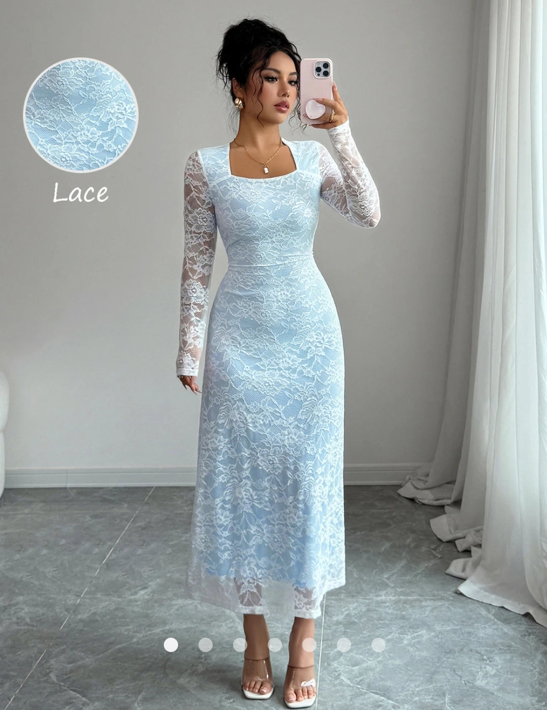 Baby Blue Lace Dress