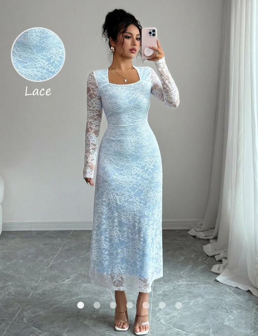 Baby Blue Lace Dress