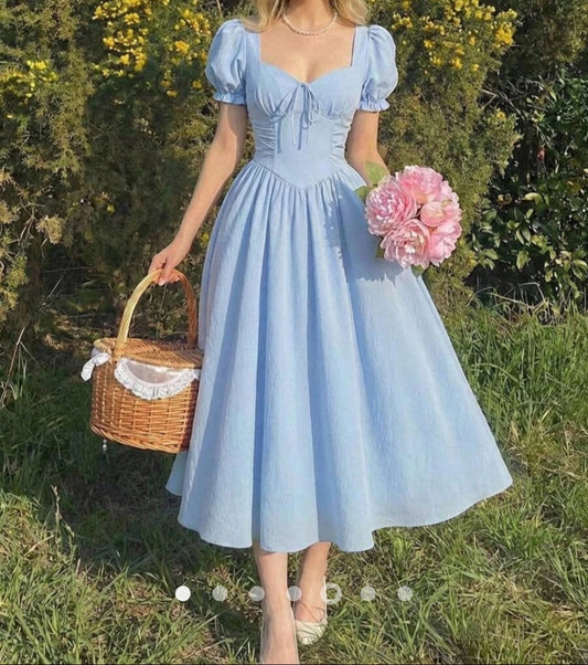 Lace Up A-Line Dress