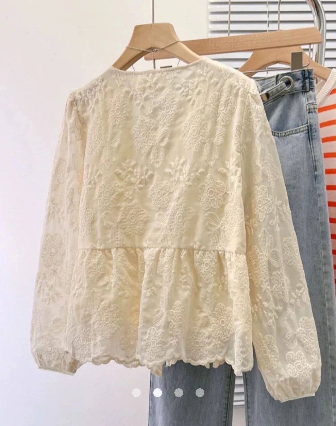 Embroidered Placket Blouse