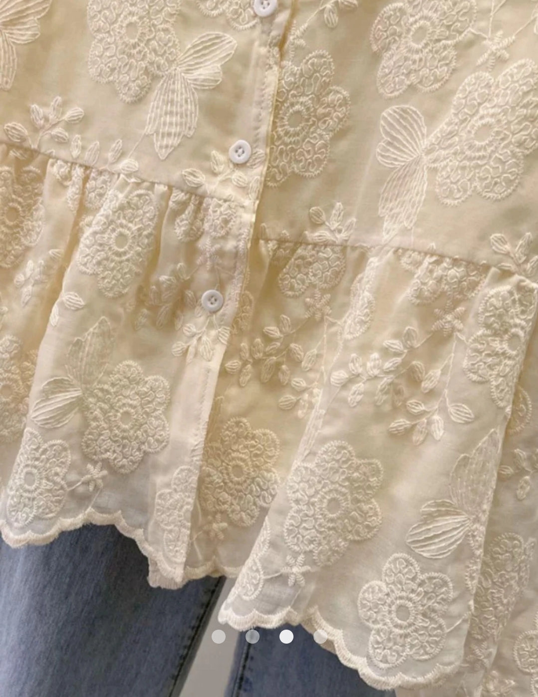 Embroidered Placket Blouse