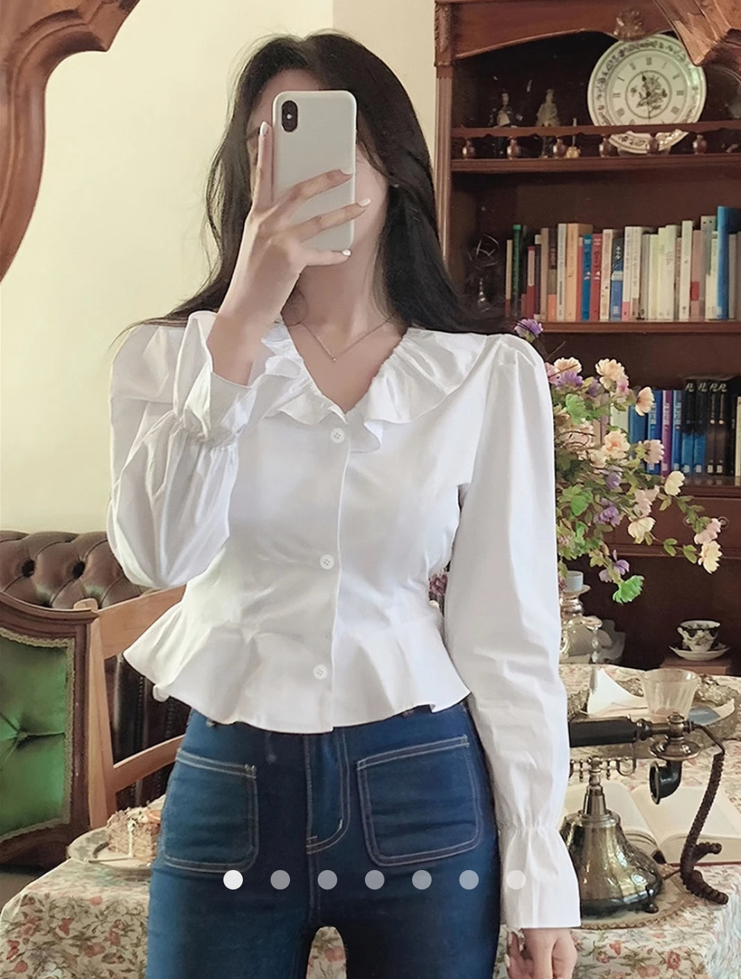 Ruffle Placket Blouse