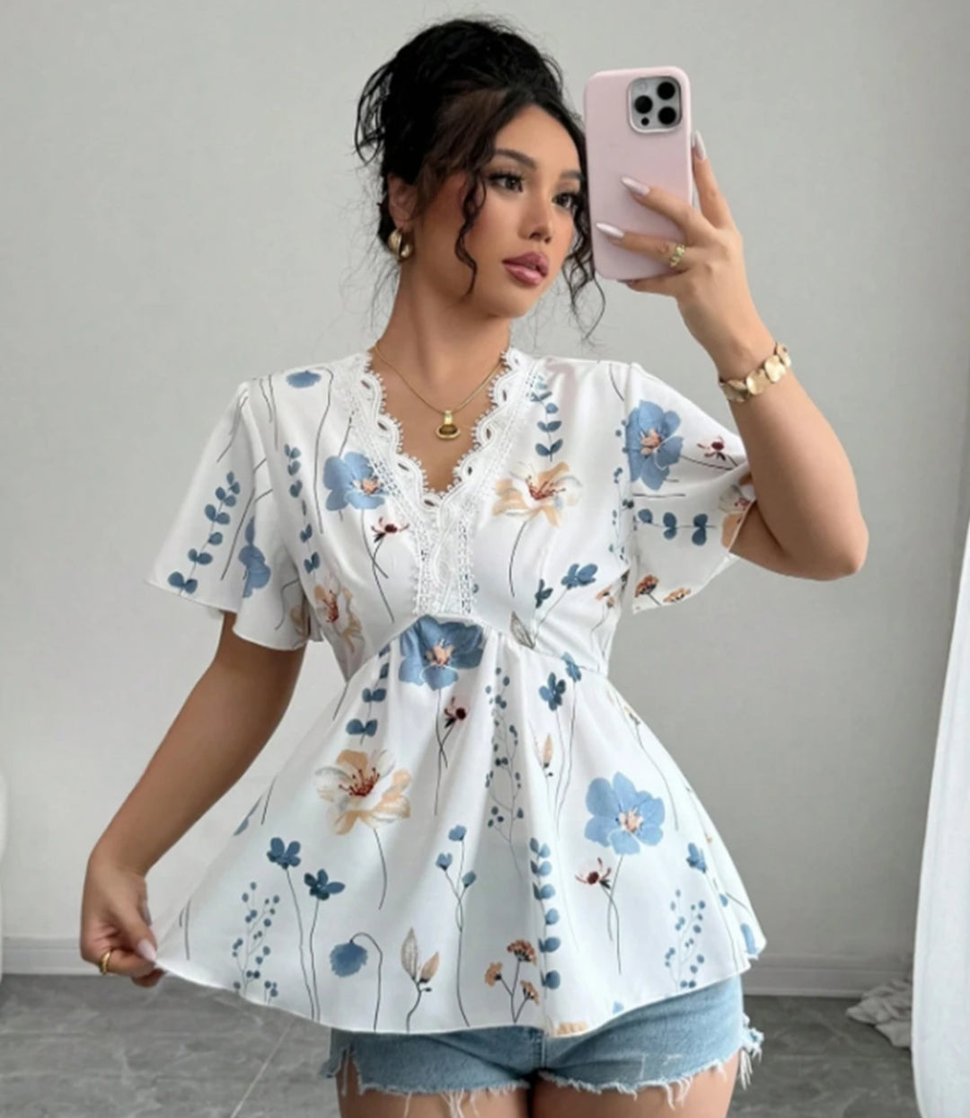 Lace-trimmed Top