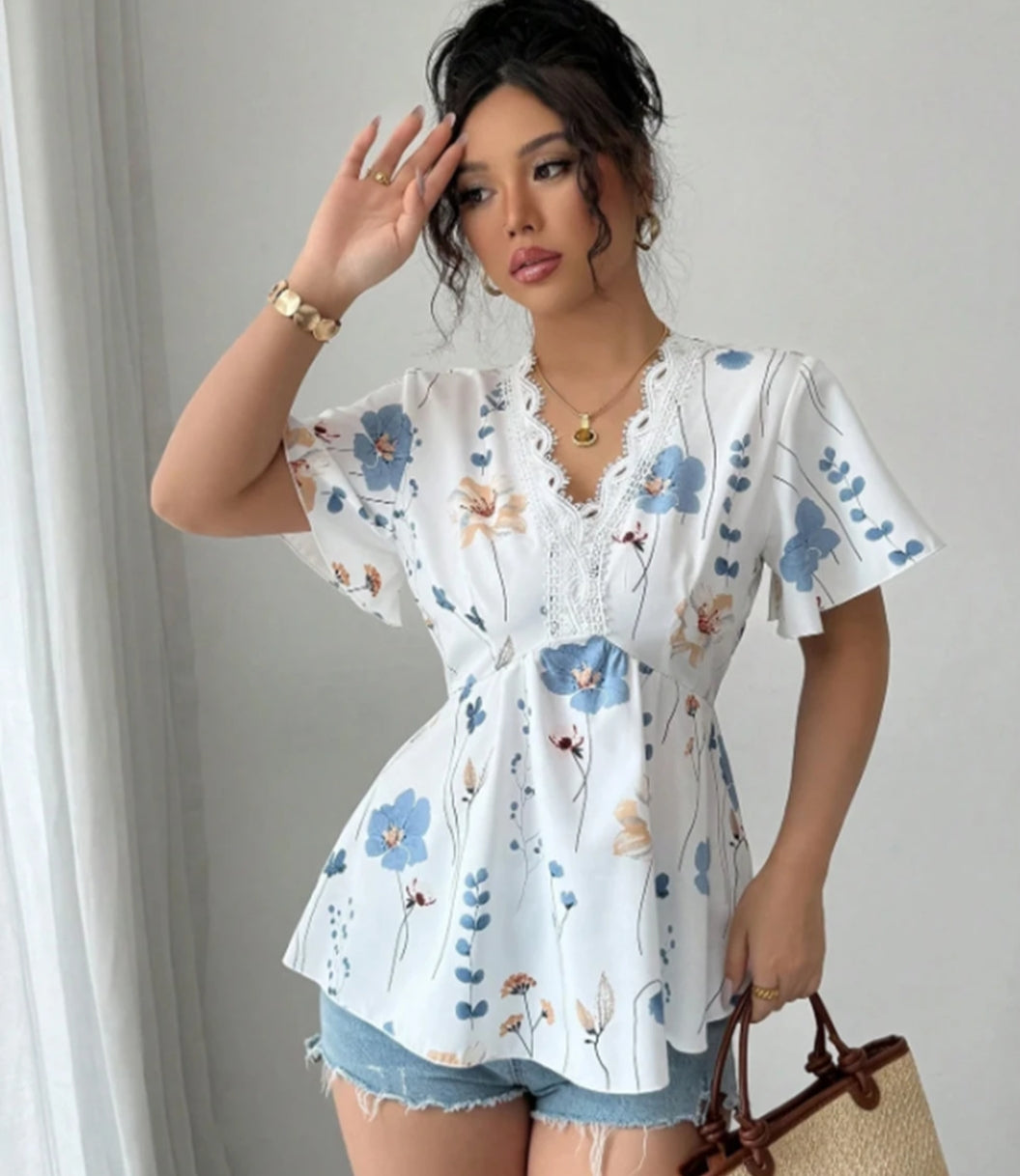 Lace-trimmed Top