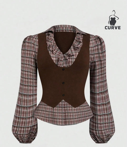 Plus Size Ruffle Pullover Blouse