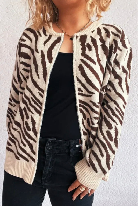 Off White Zebra Print Jacket