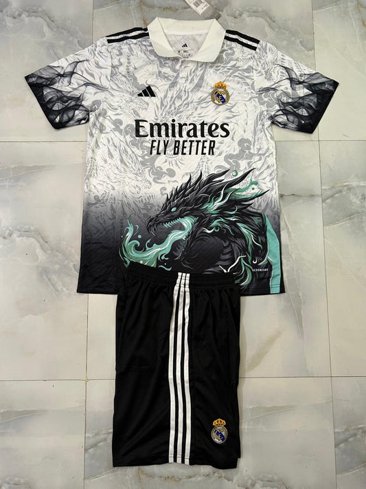 Real Madrid Blue Fire Dragon 2024/25 Jersey with Shorts