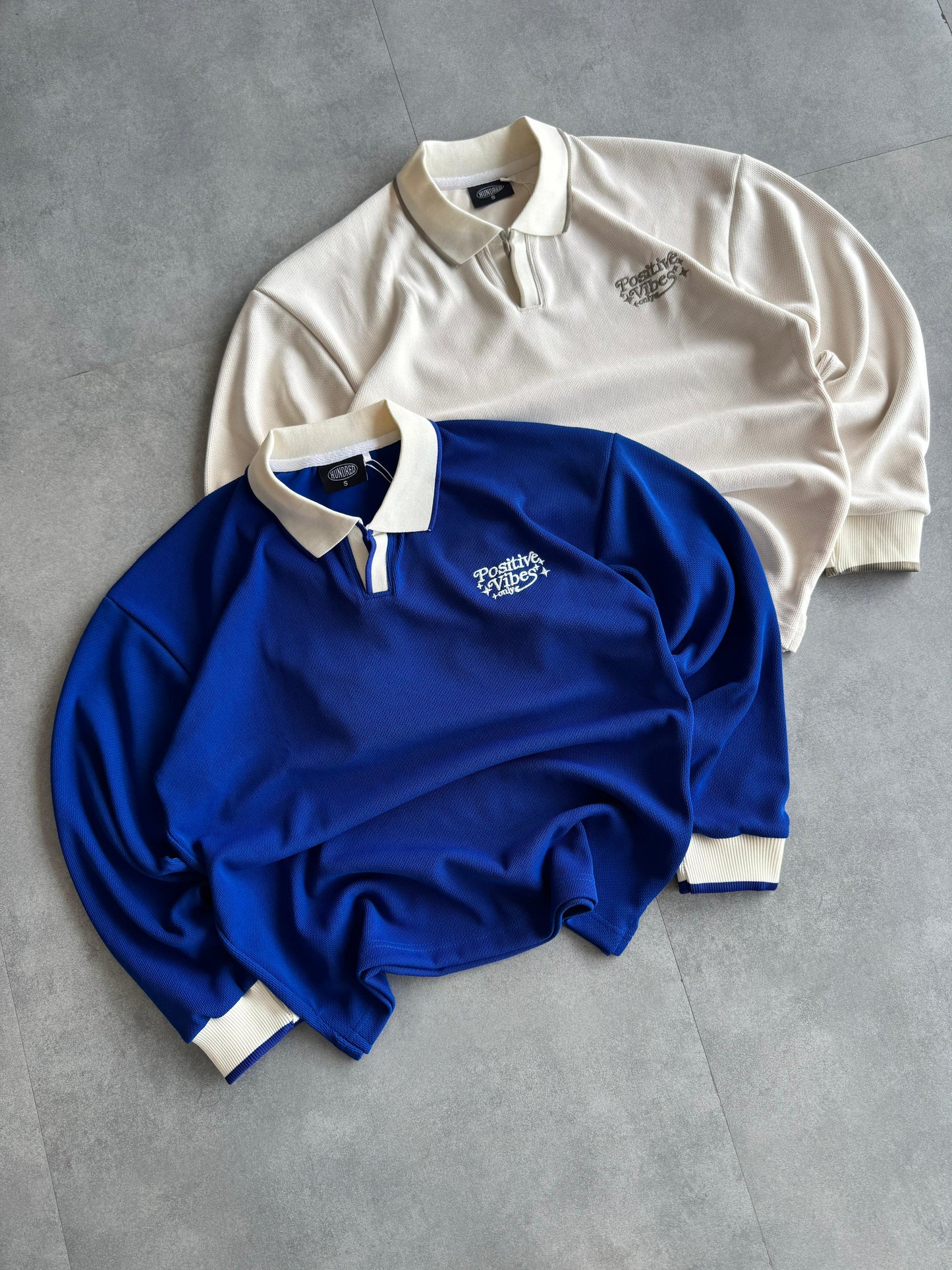 Full Sleeves Knitted Collar T-Shirt