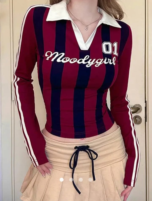 Printed Half Placket T-Shirt