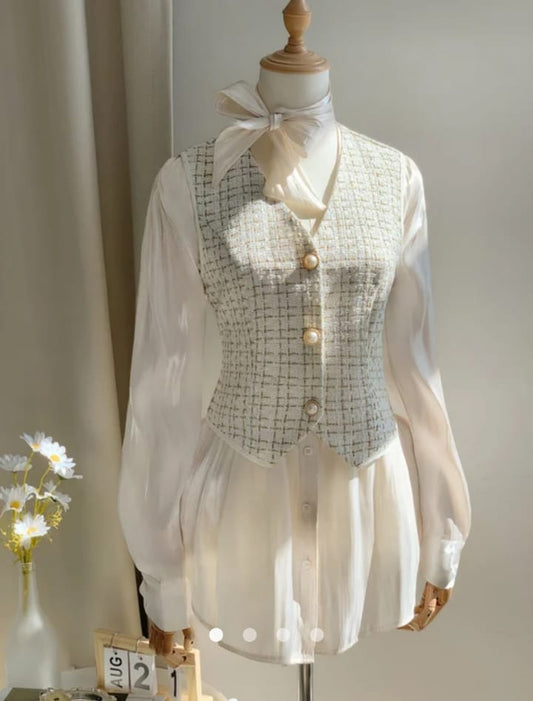 Buttoned Vest Blazer